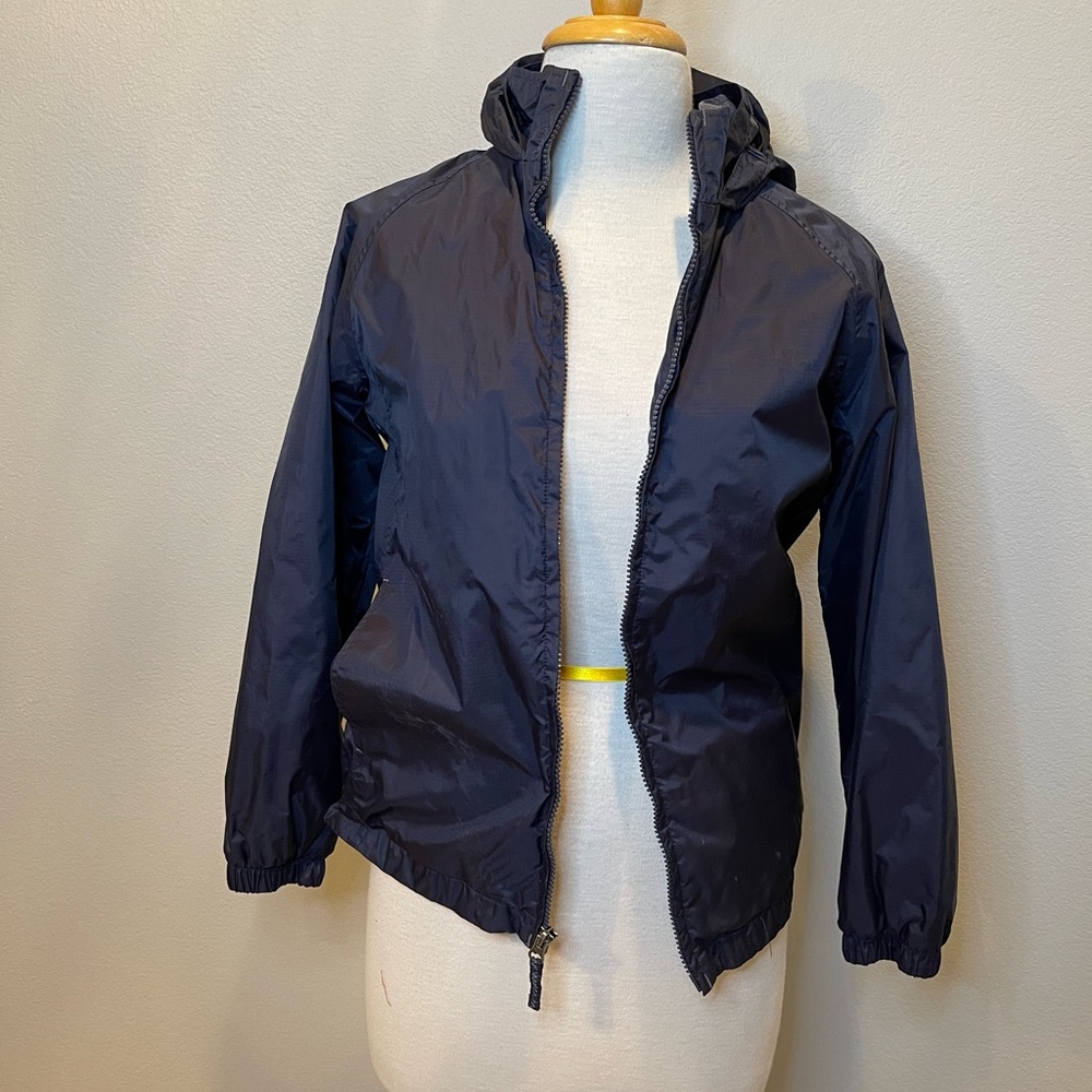 Lands end rain jacket, Navy blue, size medium (10-12)